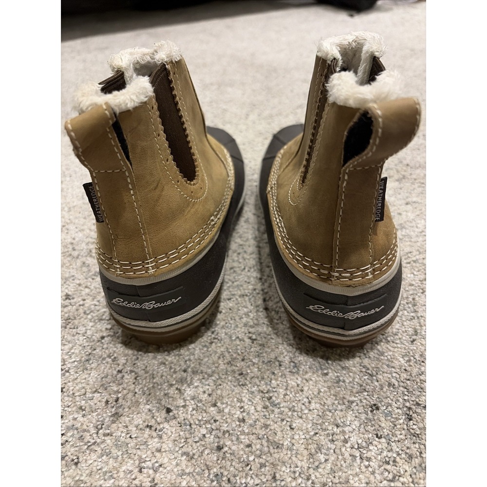 Eddie Bauer Hunt Pac Tan Brown Leather Waterproof Shearling Lined Duck Boot 8.5M - Picture 5 of 8